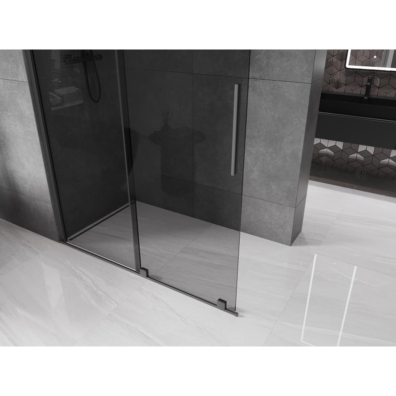 Mexen Velar ścianka prysznicowa rozsuwana Walk-in 160 x 200 cm, grafit 8 mm, gun metal - 871-160-000-43-95