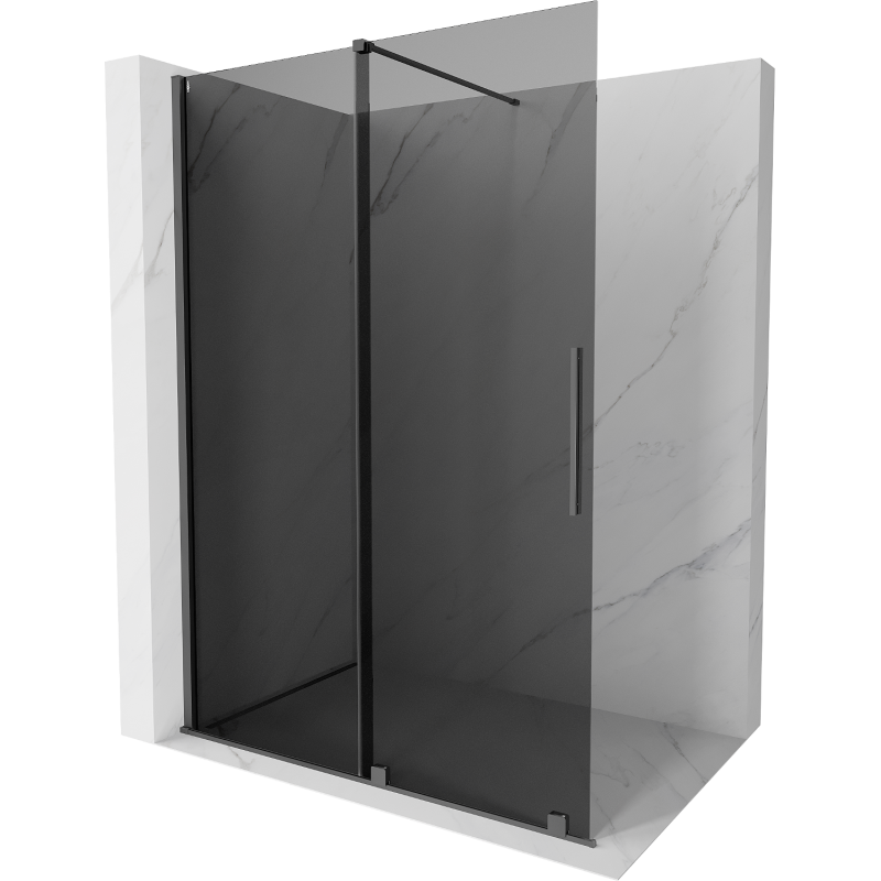 Mexen Velar ścianka prysznicowa rozsuwana Walk-in 140 x 200 cm, grafit 8 mm, gun metal - 871-140-000-43-95