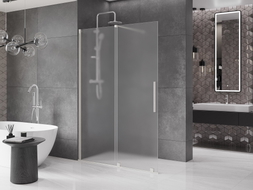 Mexen Velar ścianka prysznicowa rozsuwana Walk-in 140 x 200 cm, szron 8 mm, nikiel szczotkowany - 871-140-000-33-97