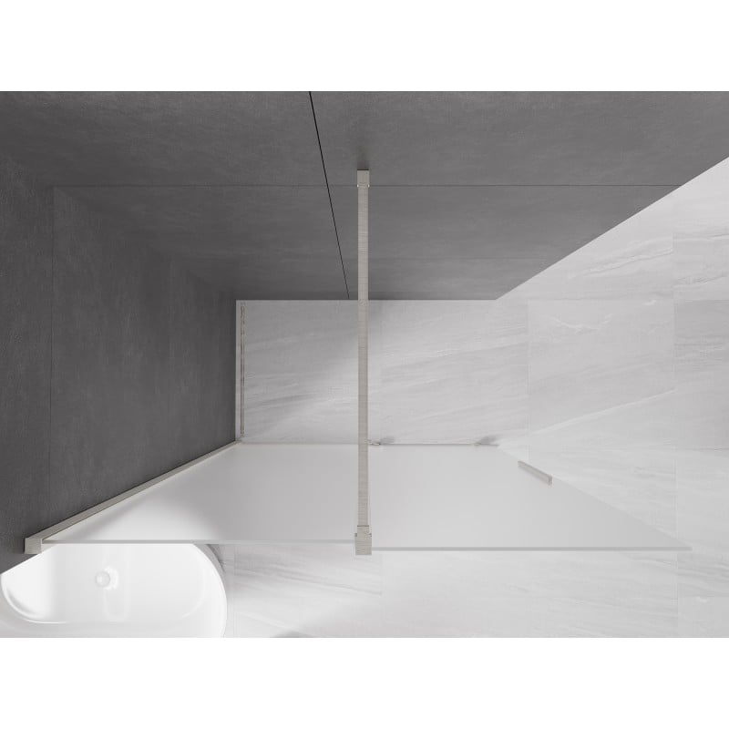 Mexen Velar ścianka prysznicowa rozsuwana Walk-in 160 x 200 cm, szron 8 mm, nikiel szczotkowany - 871-160-000-33-97
