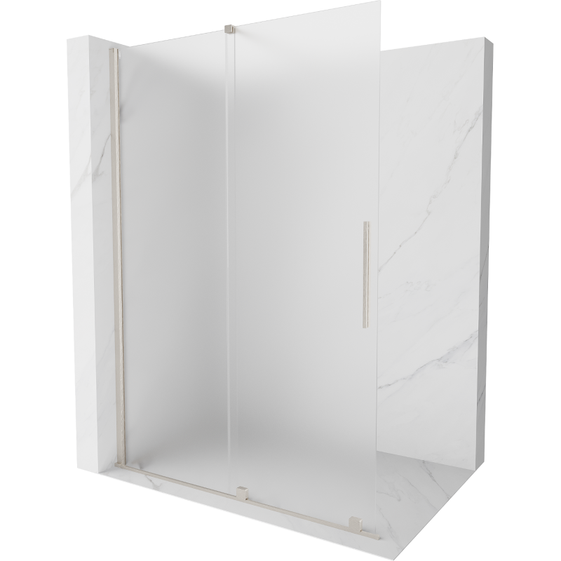 Mexen Velar ścianka prysznicowa rozsuwana Walk-in 150 x 200 cm, szron 8 mm, nikiel szczotkowany - 871-150-000-33-97