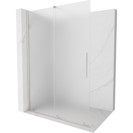 Mexen Velar ścianka prysznicowa rozsuwana Walk-in 150 x 200 cm, szron 8 mm, nikiel szczotkowany - 871-150-000-33-97