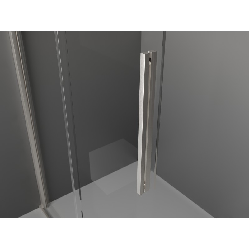 Mexen Velar ścianka prysznicowa rozsuwana Walk-in 140 x 200 cm, szron 8 mm, nikiel szczotkowany - 871-140-000-33-97