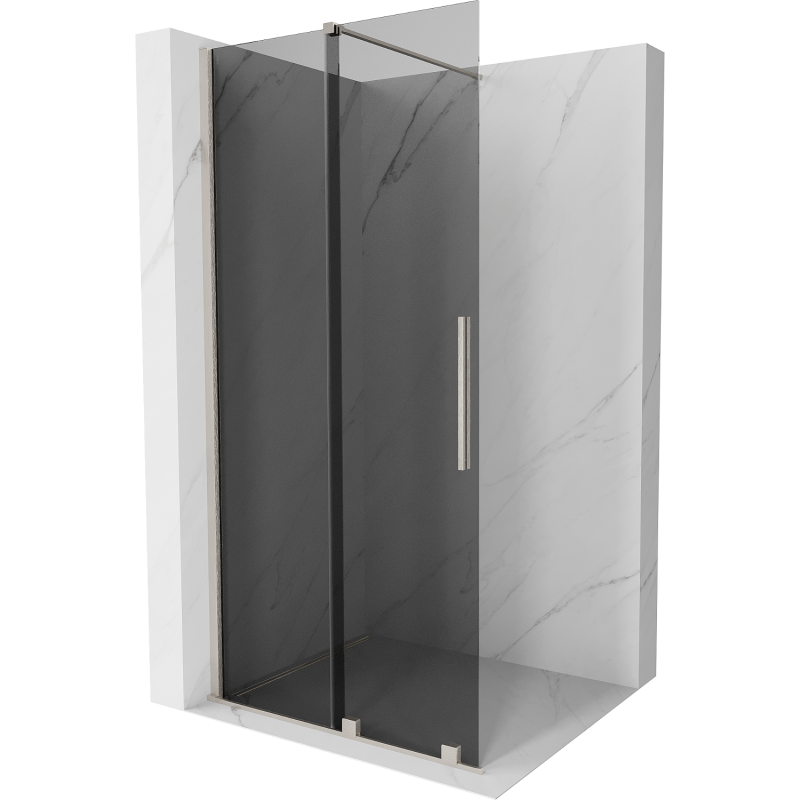 Mexen Velar ścianka prysznicowa rozsuwana Walk-in 85 x 200 cm, grafit 8 mm, nikiel szczotkowany - 871-085-000-43-97