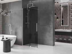 Mexen Velar ścianka prysznicowa rozsuwana Walk-in 75 x 200 cm, grafit 8 mm, nikiel szczotkowany - 871-075-000-43-97