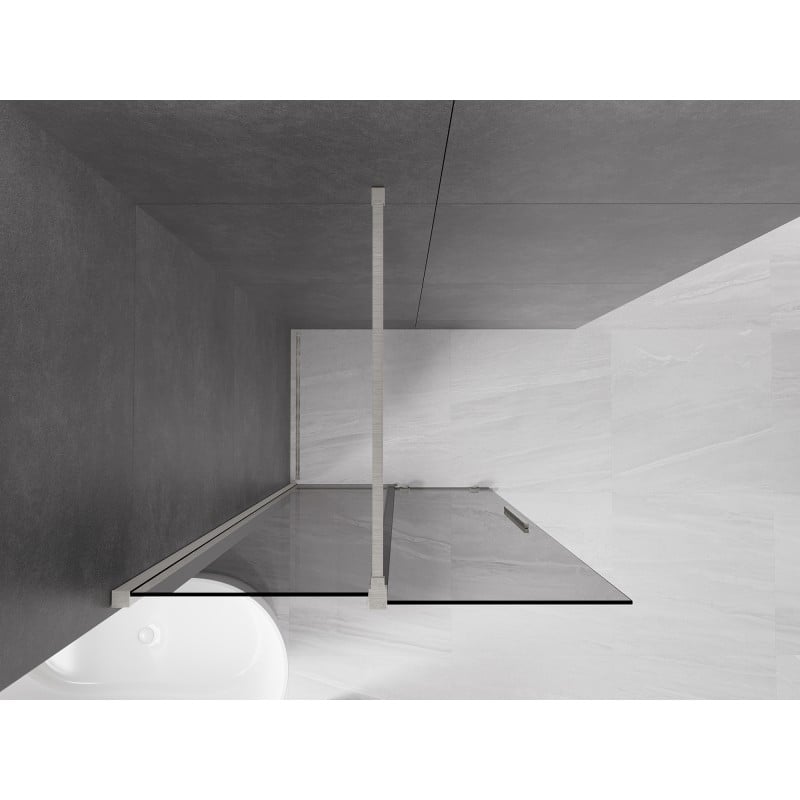 Mexen Velar ścianka prysznicowa rozsuwana Walk-in 75 x 200 cm, grafit 8 mm, nikiel szczotkowany - 871-075-000-43-97