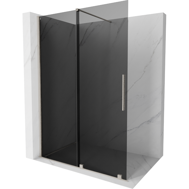Mexen Velar ścianka prysznicowa rozsuwana Walk-in 150 x 200 cm, grafit 8 mm, nikiel szczotkowany - 871-150-000-43-97