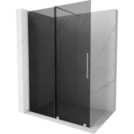 Mexen Velar ścianka prysznicowa rozsuwana Walk-in 150 x 200 cm, grafit 8 mm, nikiel szczotkowany - 871-150-000-43-97