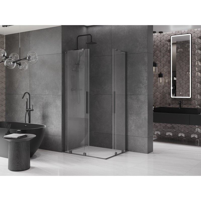 Mexen Velar L Duo kabina prysznicowa rozsuwana 90 x 80 cm, transparent, gun metal - 871-090-080-02-03-95