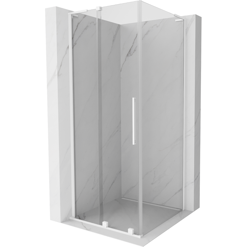 Mexen Velar L kabina prysznicowa rozsuwana 90 x 90 cm, transparent, biała - 871-090-090-03-20