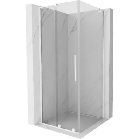 Mexen Velar L kabina prysznicowa rozsuwana 90 x 90 cm, transparent, biała - 871-090-090-03-20