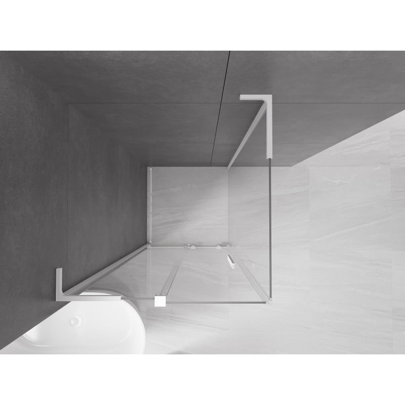 Mexen Velar L kabina prysznicowa rozsuwana 90 x 90 cm, transparent, biała - 871-090-090-03-20