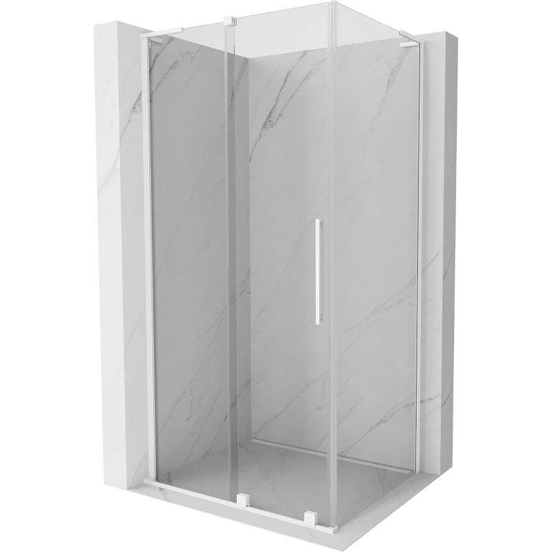 Mexen Velar L kabina prysznicowa rozsuwana 100 x 80 cm, transparent, biała - 871-100-080-03-20