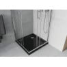 Mexen Rio kabina prysznicowa kwadratowa 90 x 90 cm, transparent, chrom + brodzik Flat, czarny - 860-090-090-01-00-4070