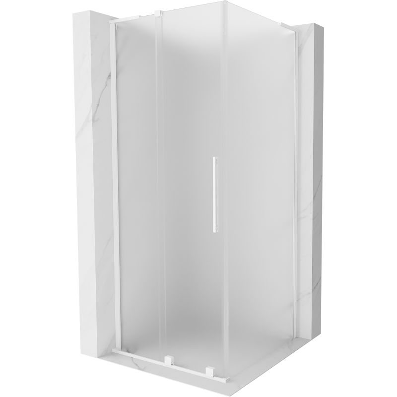 Mexen Velar L kabina prysznicowa rozsuwana 100 x 100 cm, szron, biała - 871-100-100-33-20
