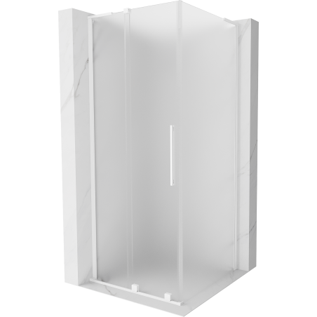 Mexen Velar L kabina prysznicowa rozsuwana 100 x 100 cm, szron, biała - 871-100-100-33-20
