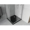 Mexen Rio kabina prysznicowa kwadratowa 90 x 90 cm, szron, chrom + brodzik Flat, czarny - 860-090-090-01-30-4070