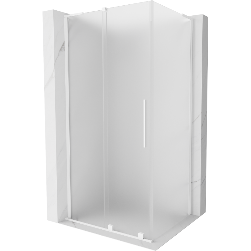 Mexen Velar L kabina prysznicowa rozsuwana 90 x 70 cm, szron, biała - 871-090-070-33-20