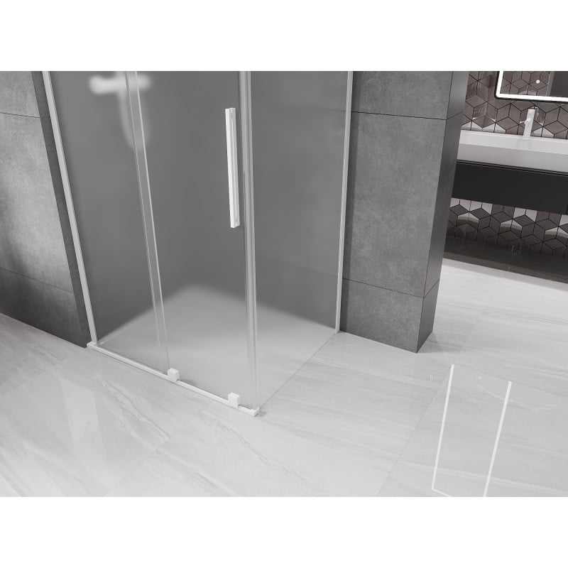 Mexen Velar L kabina prysznicowa rozsuwana 90 x 80 cm, szron, biała - 871-090-080-33-20