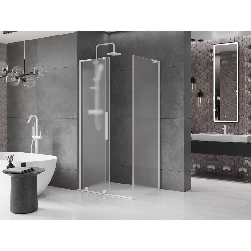 Mexen Velar L kabina prysznicowa rozsuwana 100 x 85 cm, szron, biała - 871-100-085-33-20