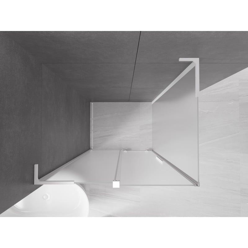 Mexen Velar L kabina prysznicowa rozsuwana 90 x 100 cm, szron, biała - 871-090-100-33-20