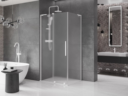 Mexen Velar L kabina prysznicowa rozsuwana 120 x 80 cm, szron, biała - 871-120-080-33-20