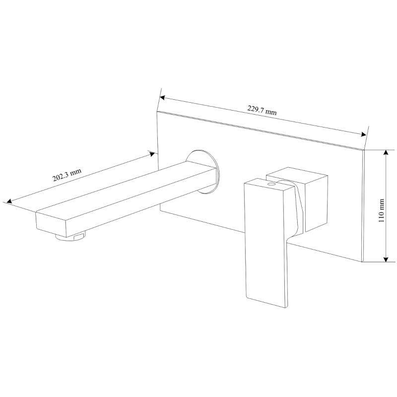 Mexen Cube bateria umywalkowa podtynkowa, czarna - 73115-70