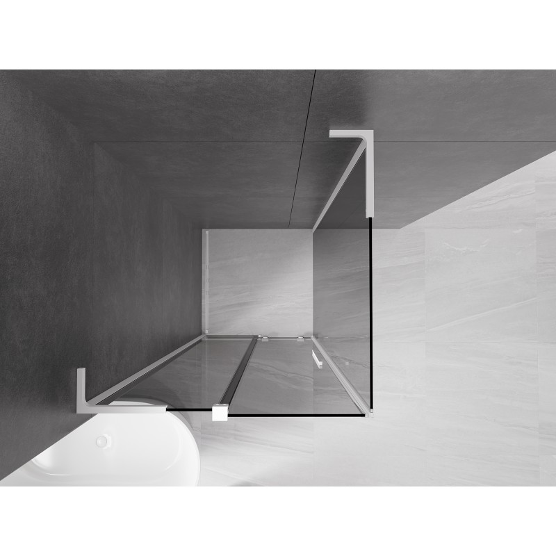Mexen Velar L kabina prysznicowa rozsuwana 100 x 100 cm, grafit, biała - 871-100-100-43-20