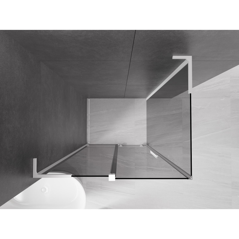 Mexen Velar L kabina prysznicowa rozsuwana 100 x 70 cm, grafit, biała - 871-100-070-43-20