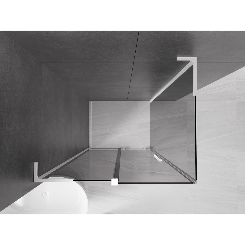 Mexen Velar L kabina prysznicowa rozsuwana 90 x 80 cm, grafit, biała - 871-090-080-43-20