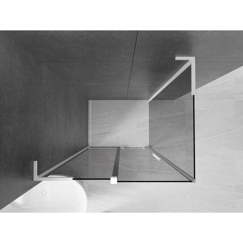 Mexen Velar L kabina prysznicowa rozsuwana 90 x 100 cm, grafit, biała - 871-090-100-43-20