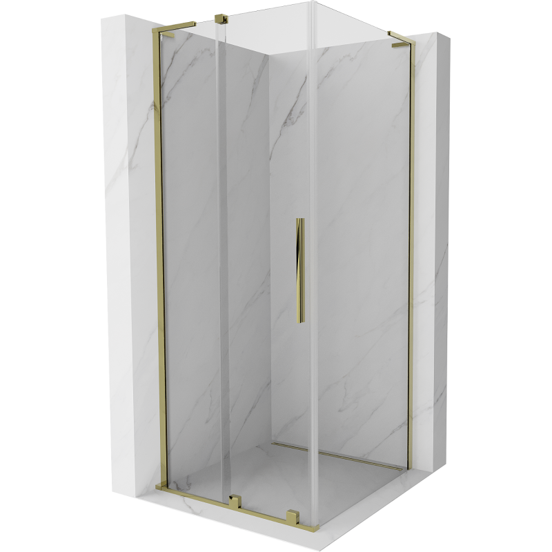 Mexen Velar L kabina prysznicowa rozsuwana 120 x 120 cm, transparent, złota - 871-120-120-03-50