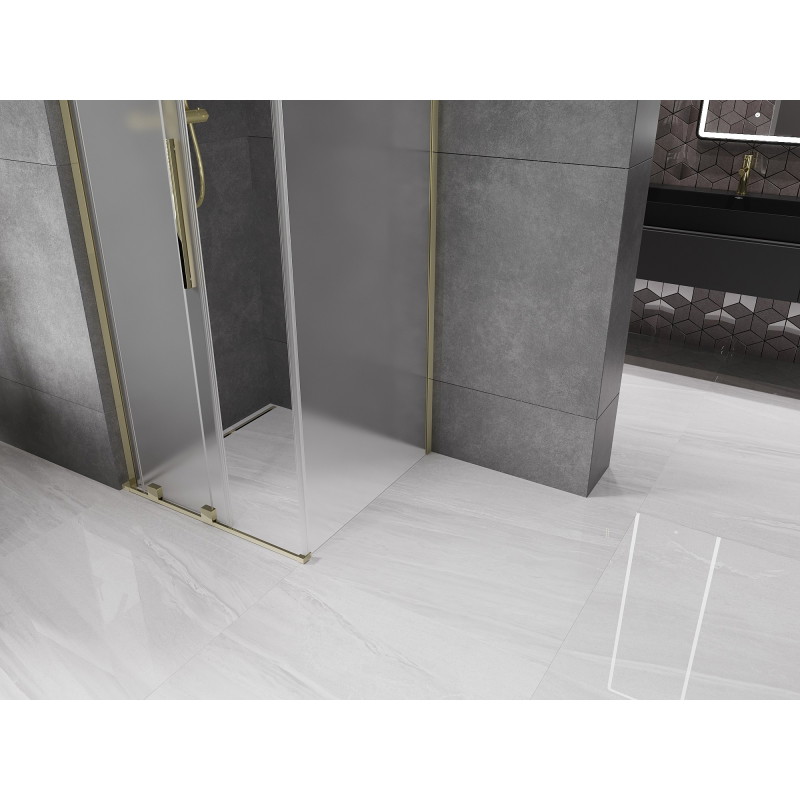 Mexen Velar L kabina prysznicowa rozsuwana 120 x 120 cm, szron, złota - 871-120-120-33-50
