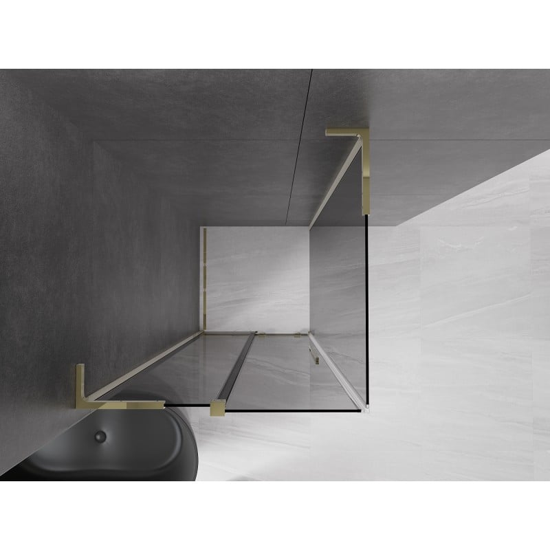 Mexen Velar L kabina prysznicowa rozsuwana 90 x 90 cm, grafit, złota - 871-090-090-43-50