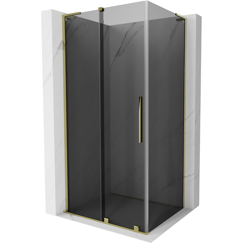 Mexen Velar L kabina prysznicowa rozsuwana 90 x 85 cm, grafit, złota - 871-090-085-43-50