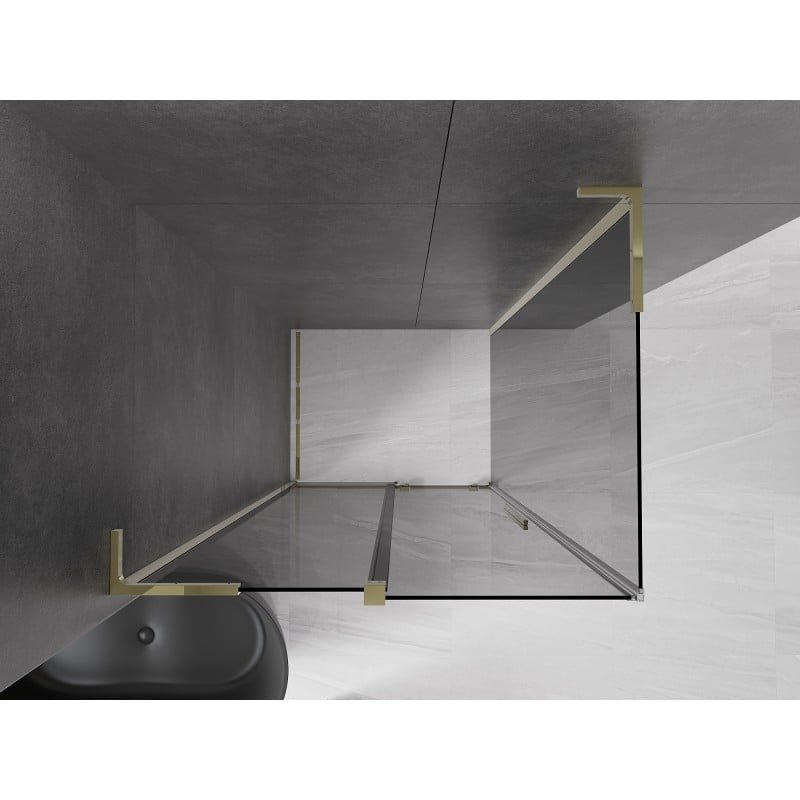 Mexen Velar L kabina prysznicowa rozsuwana 90 x 80 cm, grafit, złota - 871-090-080-43-50