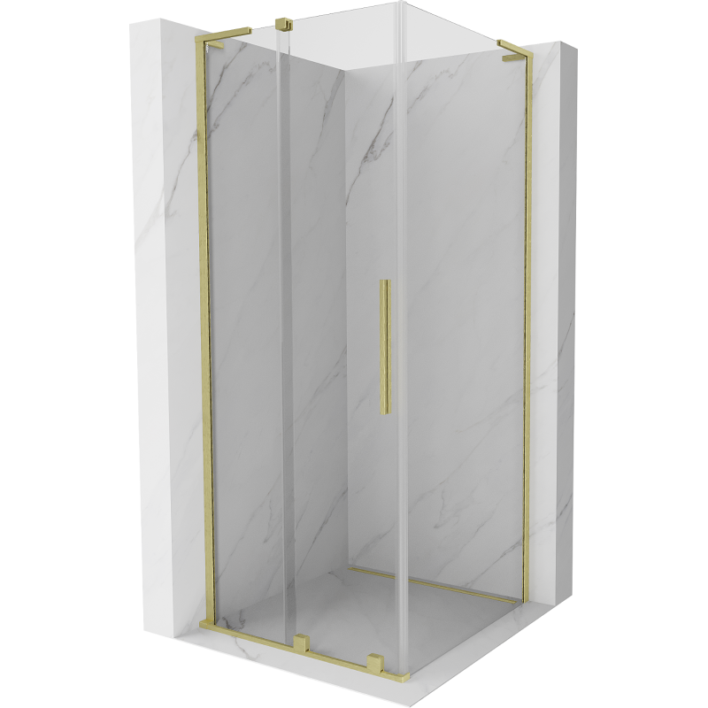 Mexen Velar L kabina prysznicowa rozsuwana 120 x 120 cm, transparent, złota szczotkowana - 871-120-120-03-55