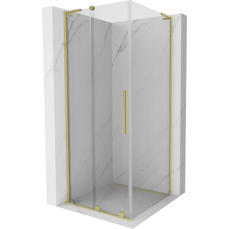 Mexen Velar L kabina prysznicowa rozsuwana 120 x 120 cm, transparent, złota szczotkowana - 871-120-120-03-55