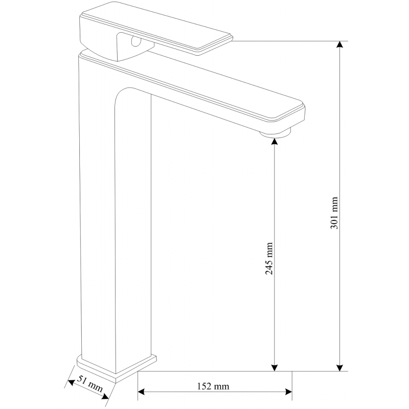 Mexen Mino R45 zestaw wannowy, czarny - 72413R45-70