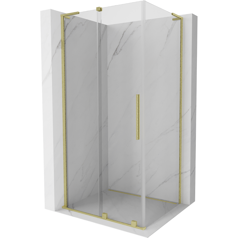 Mexen Velar L kabina prysznicowa rozsuwana 100 x 85 cm, transparent, złota szczotkowana - 871-100-085-03-55