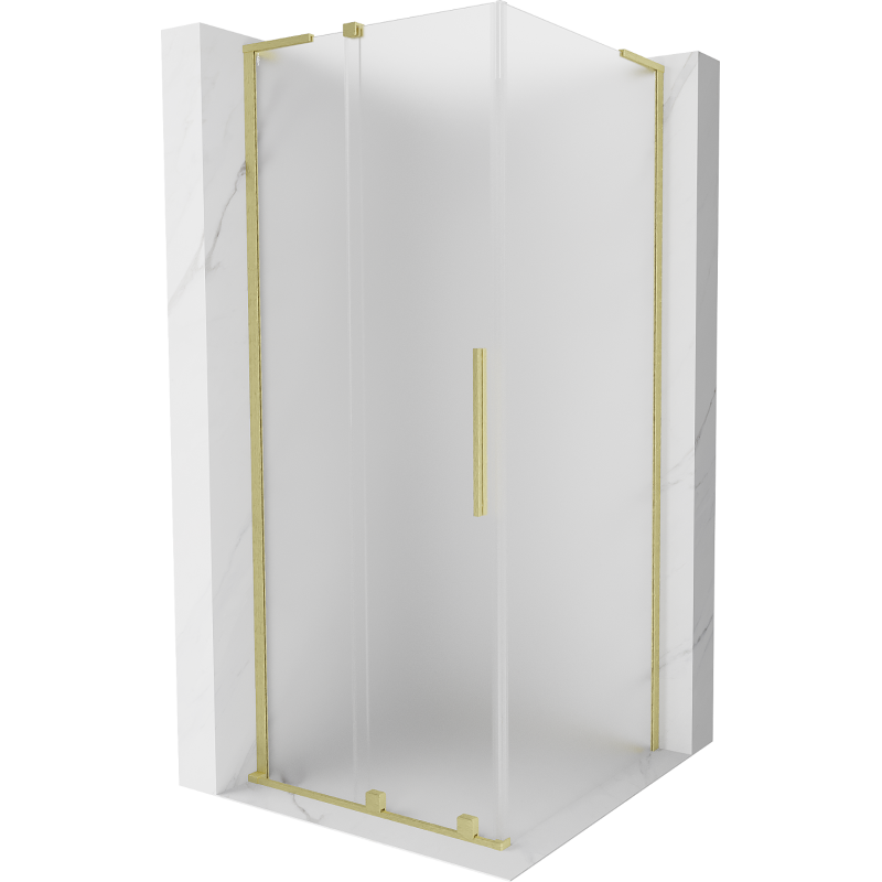 Mexen Velar L kabina prysznicowa rozsuwana 90 x 90 cm, szron, złota szczotkowana - 871-090-090-33-55