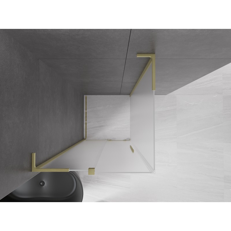 Mexen Velar L kabina prysznicowa rozsuwana 90 x 90 cm, szron, złota szczotkowana - 871-090-090-33-55