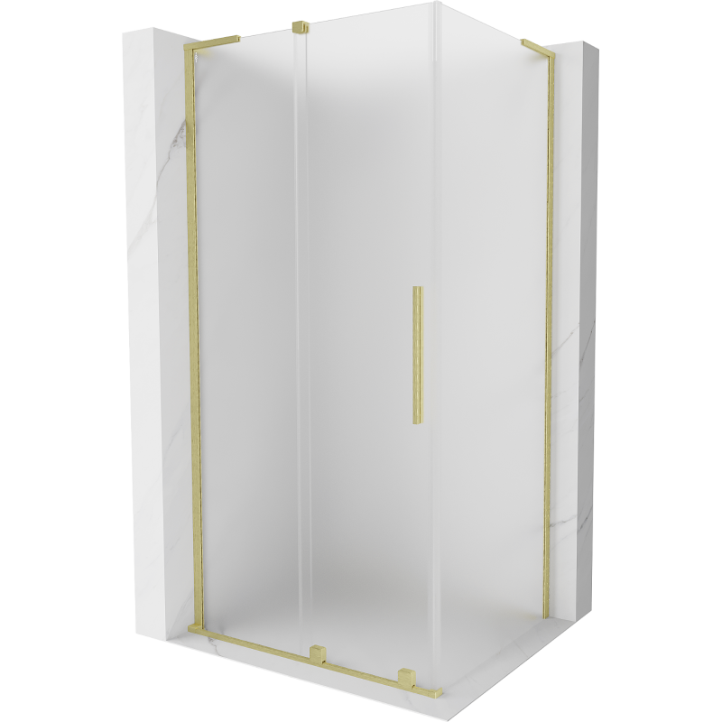Mexen Velar L kabina prysznicowa rozsuwana 100 x 80 cm, szron, złota szczotkowana - 871-100-080-33-55