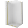 Mexen Velar L kabina prysznicowa rozsuwana 100 x 80 cm, szron, złota szczotkowana - 871-100-080-33-55