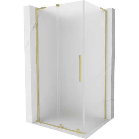 Mexen Velar L kabina prysznicowa rozsuwana 100 x 120 cm, szron, złota szczotkowana - 871-100-120-33-55