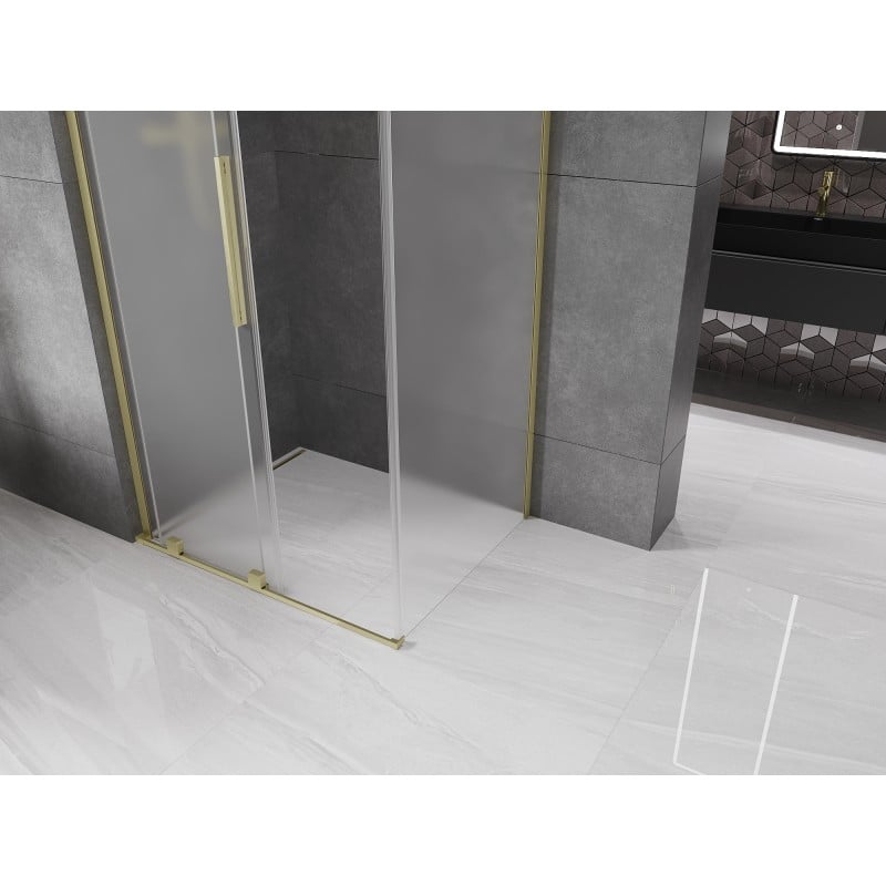 Mexen Velar L kabina prysznicowa rozsuwana 100 x 90 cm, szron, złota szczotkowana - 871-100-090-33-55