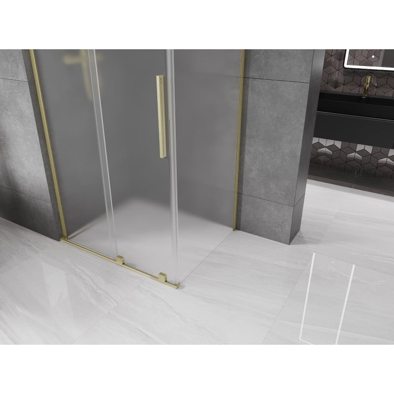 Mexen Velar L kabina prysznicowa rozsuwana 110 x 100 cm, szron, złota szczotkowana - 871-110-100-33-55
