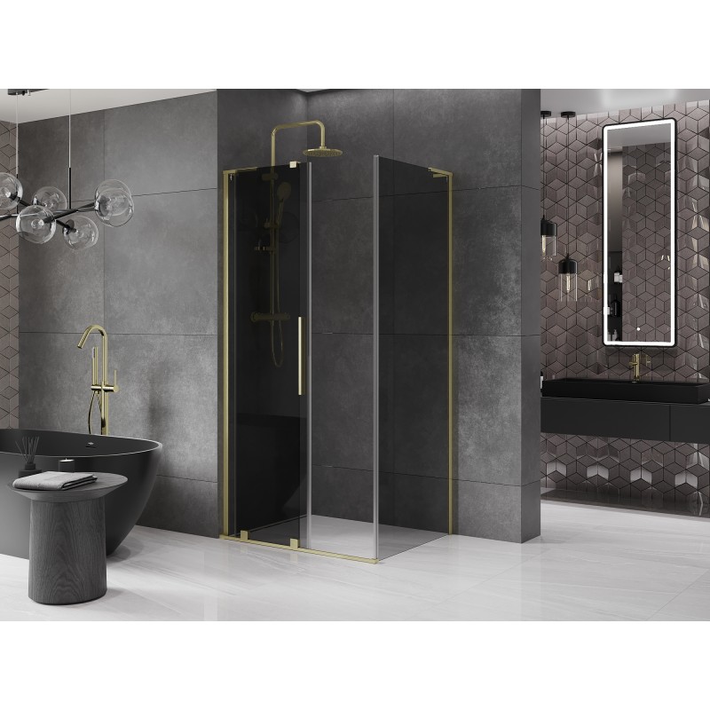 Mexen Velar L kabina prysznicowa rozsuwana 120 x 90 cm, grafit, złota szczotkowana - 871-120-090-43-55