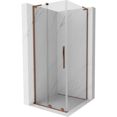 Mexen Velar L kabina prysznicowa rozsuwana 110 x 110 cm, transparent, różowe złoto - 871-110-110-03-60