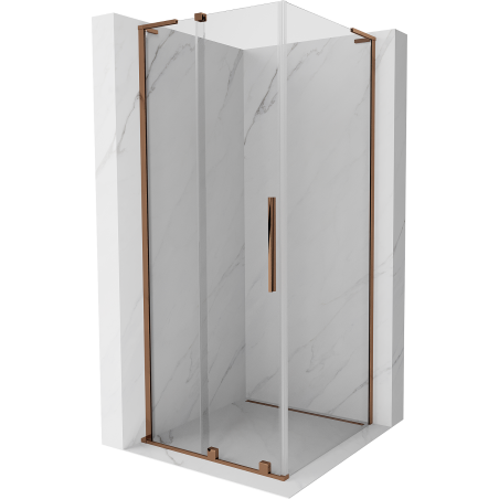 Mexen Velar L kabina prysznicowa rozsuwana 120 x 120 cm, transparent, różowe złoto - 871-120-120-03-60